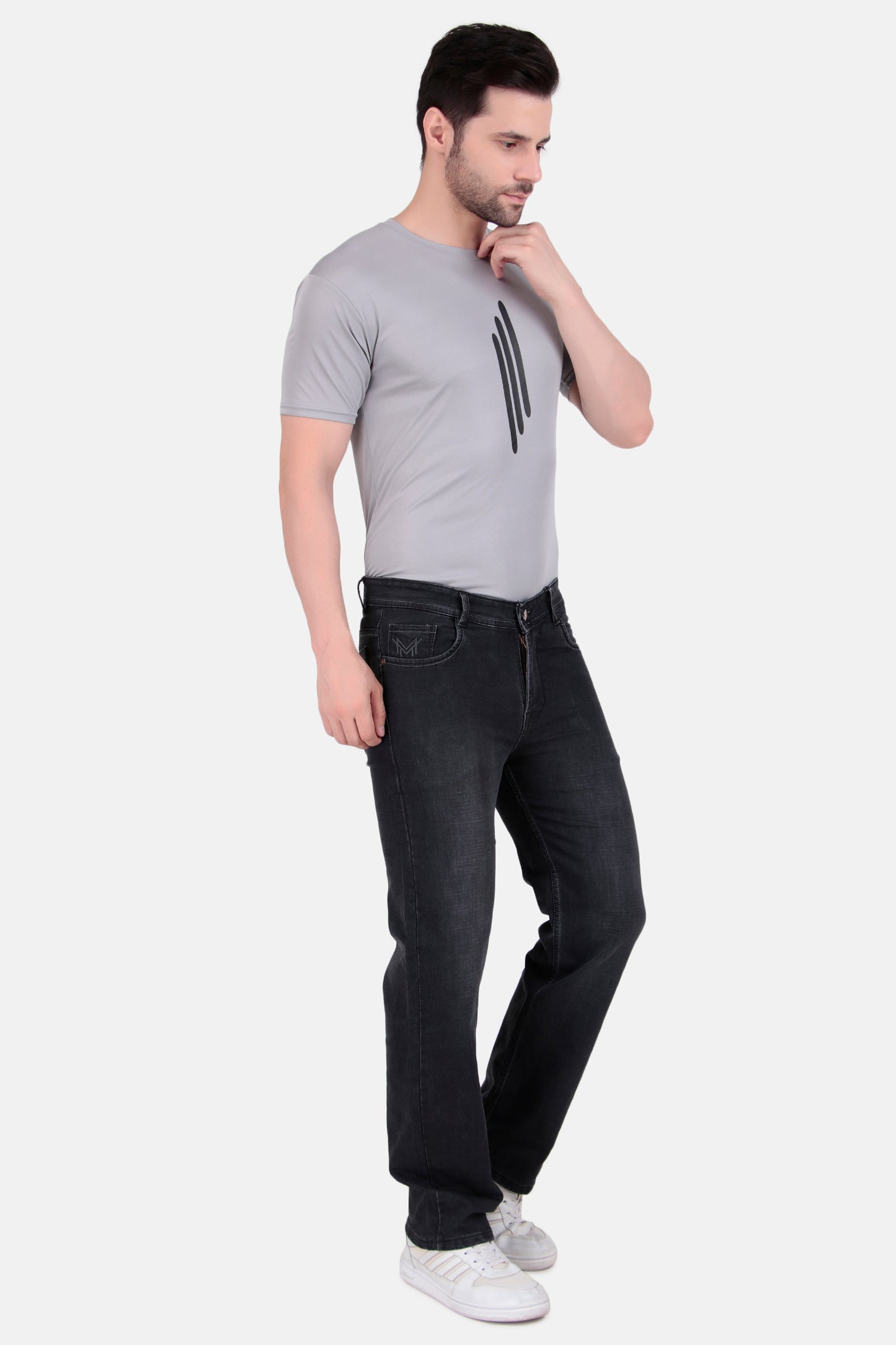 Mens Straight Fit Black Denim Jeans