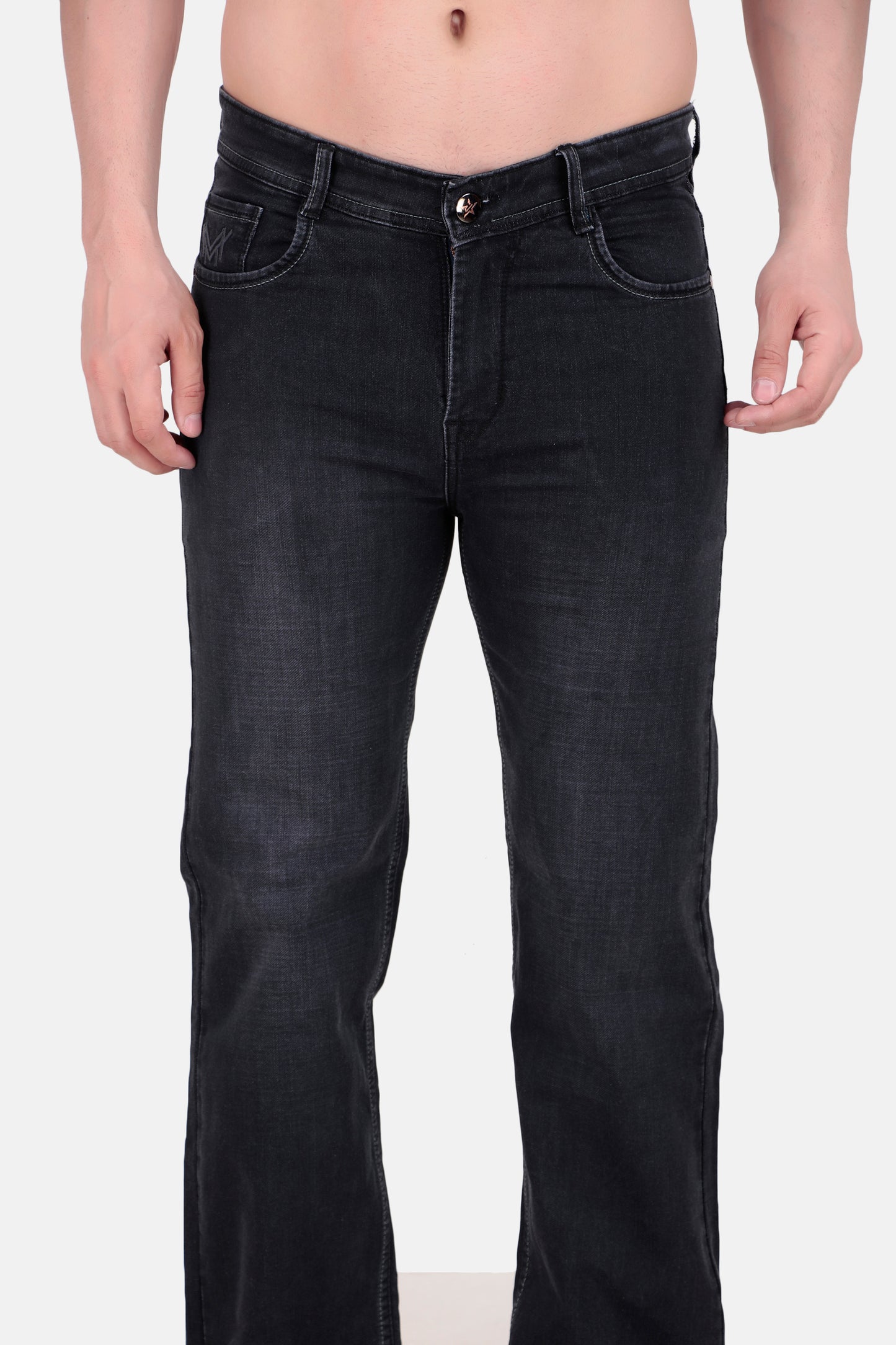 Mens Straight Fit Black Denim Jeans