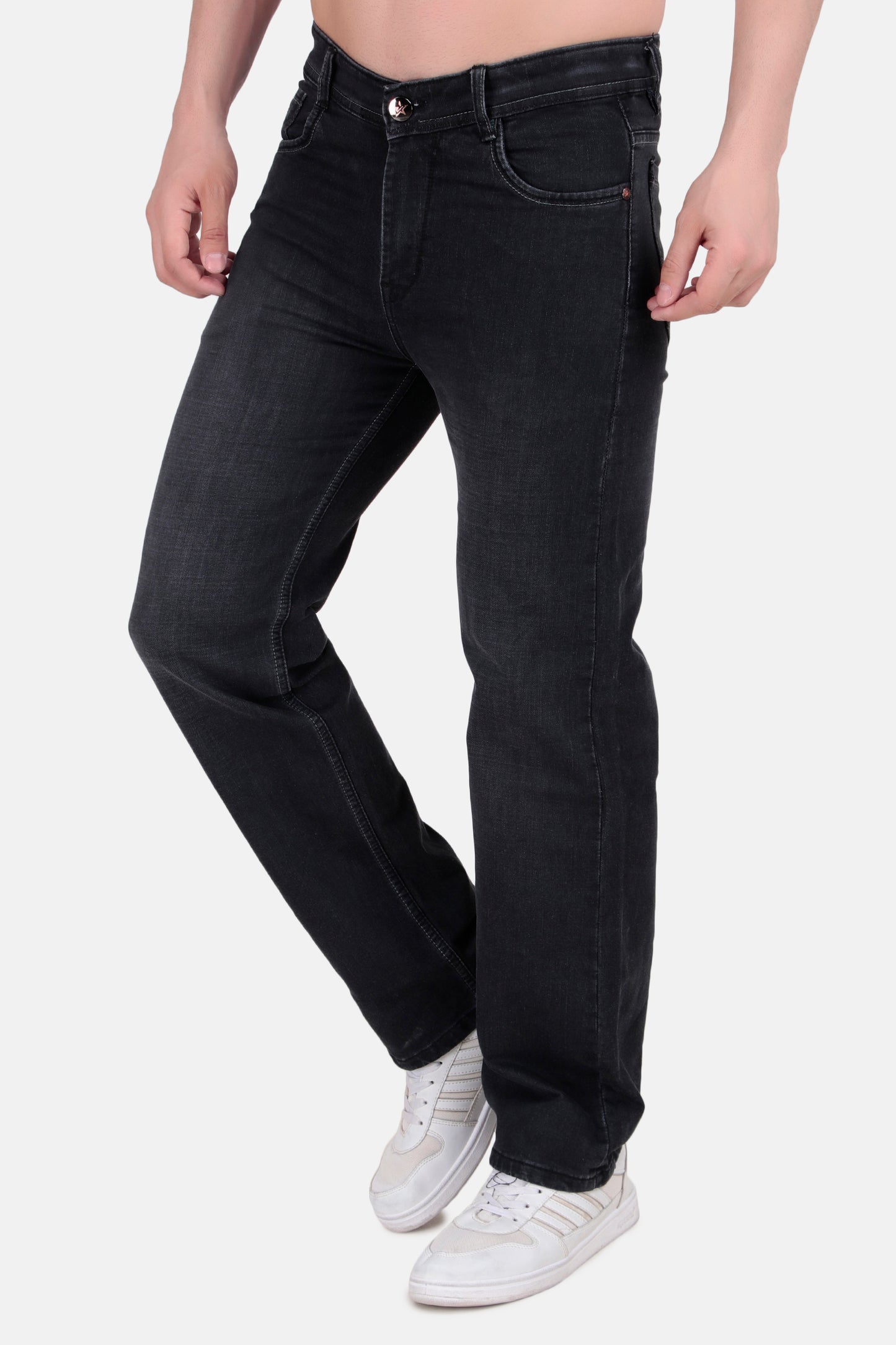 Mens Straight Fit Black Denim Jeans