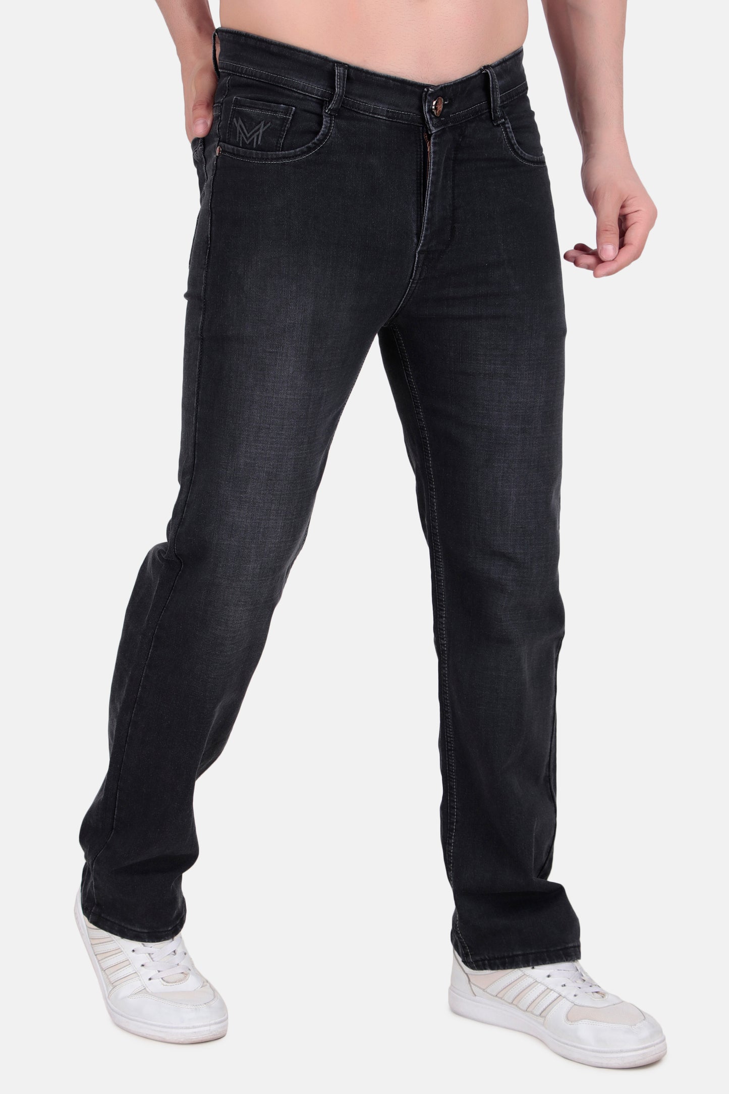 Mens Straight Fit Black Denim Jeans