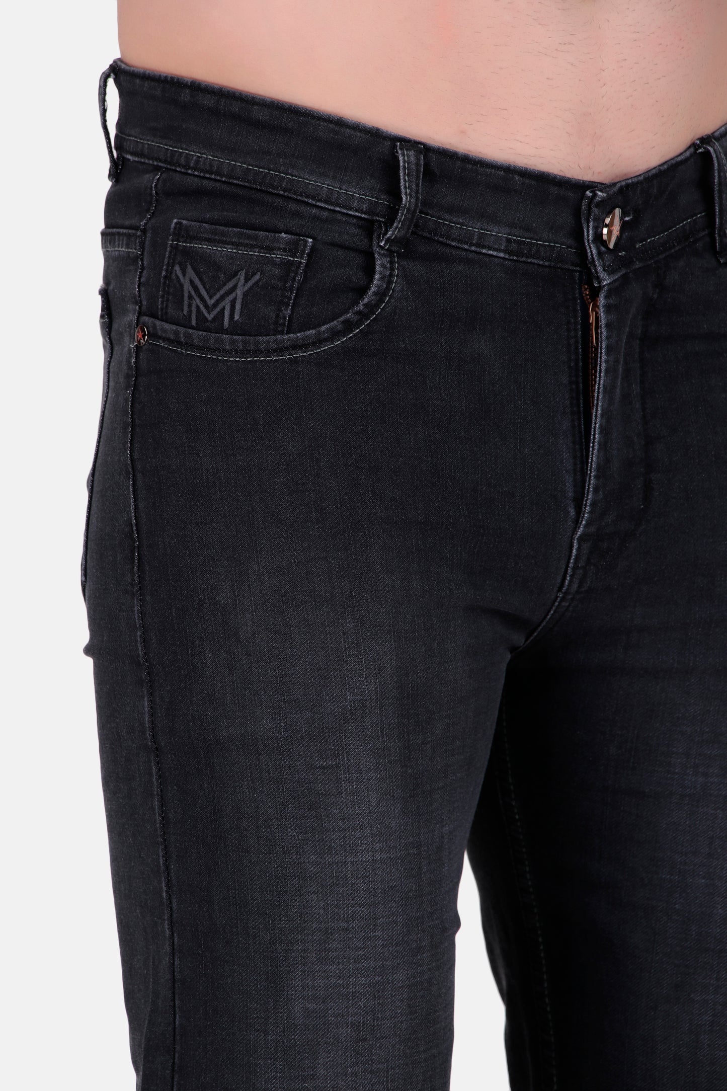 Mens Straight Fit Black Denim Jeans