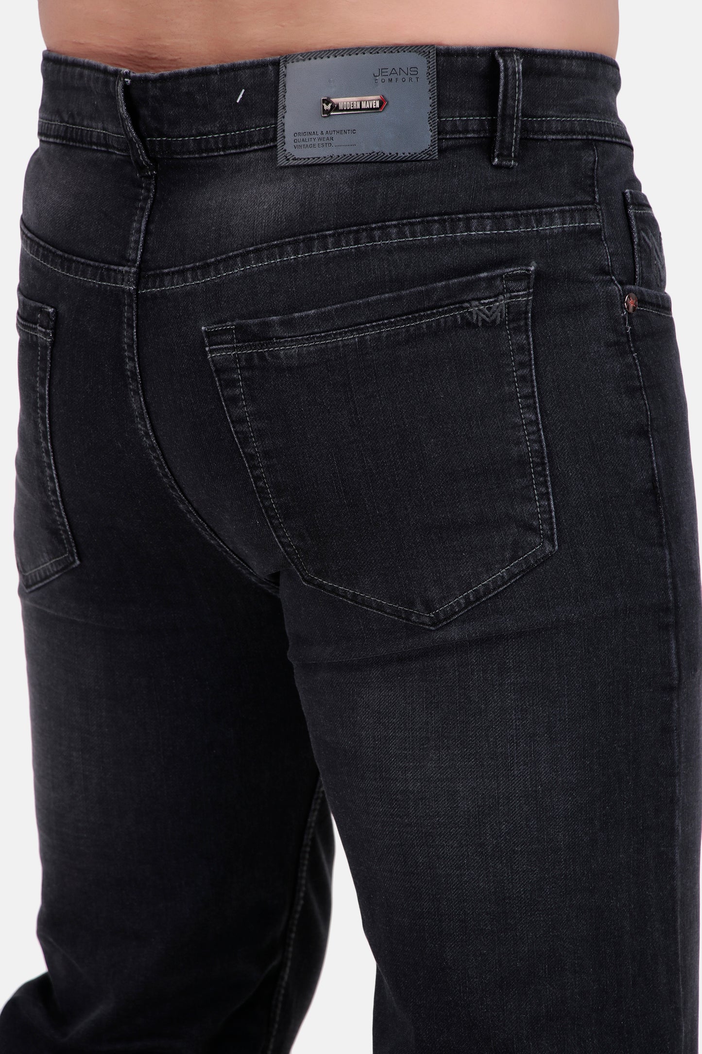 Mens Straight Fit Black Denim Jeans