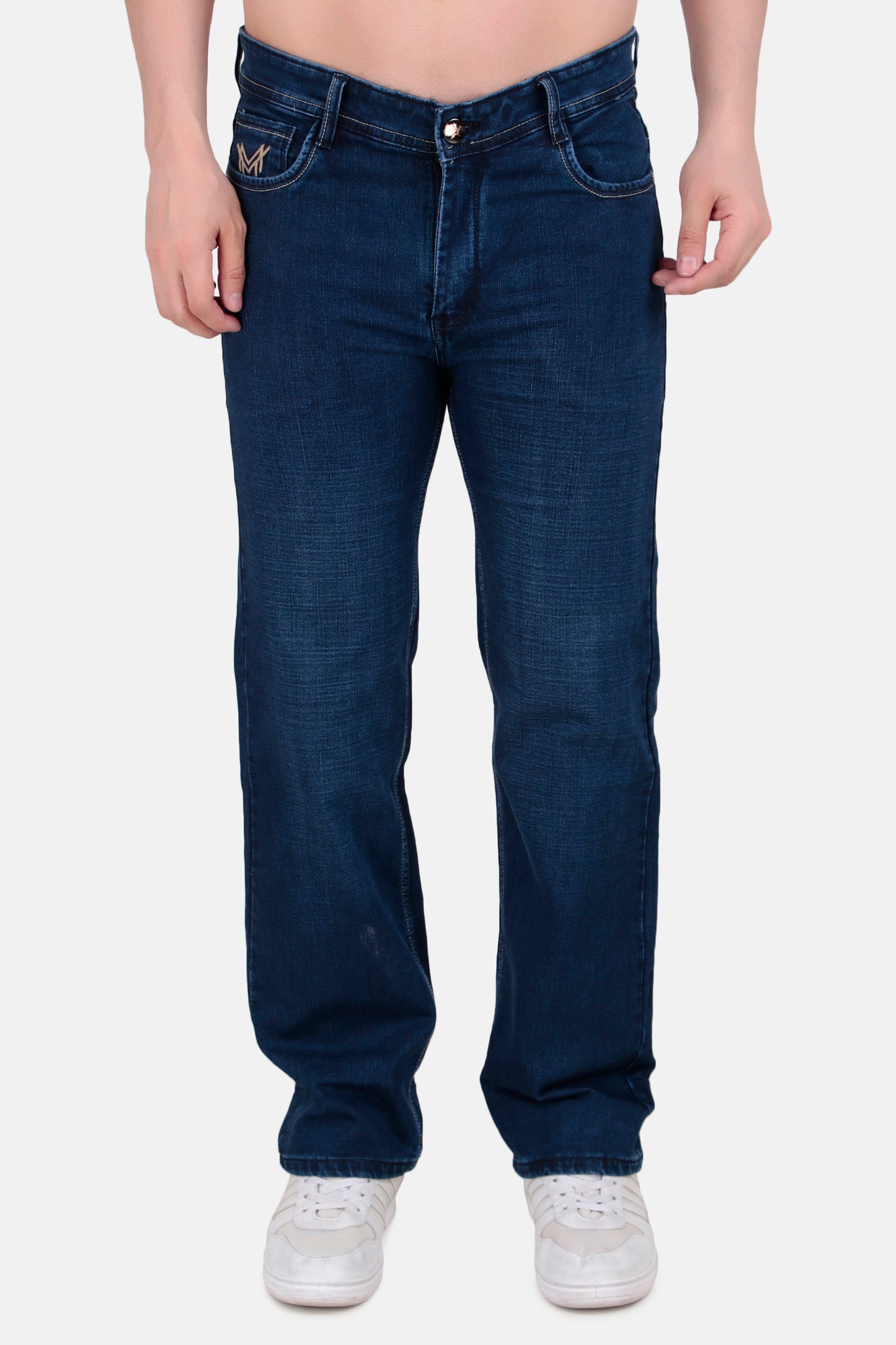 Mens Straight Fit Blue Jeans