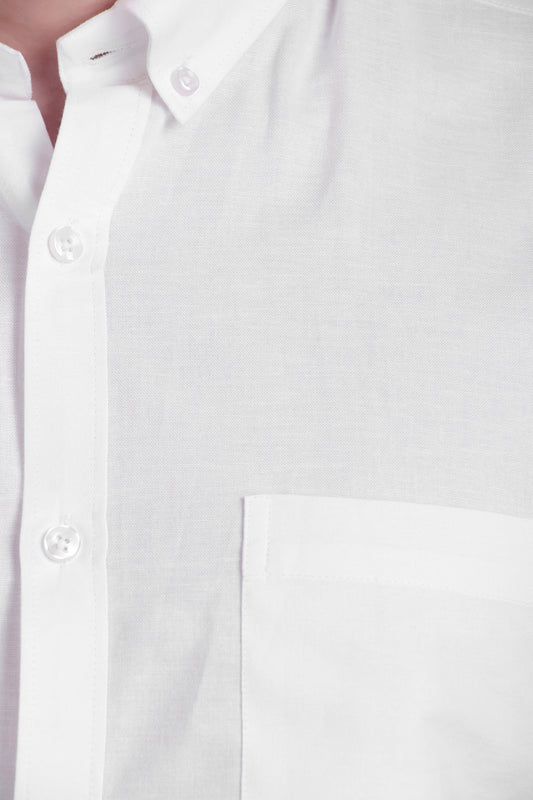 White Solid Cotton Shirt