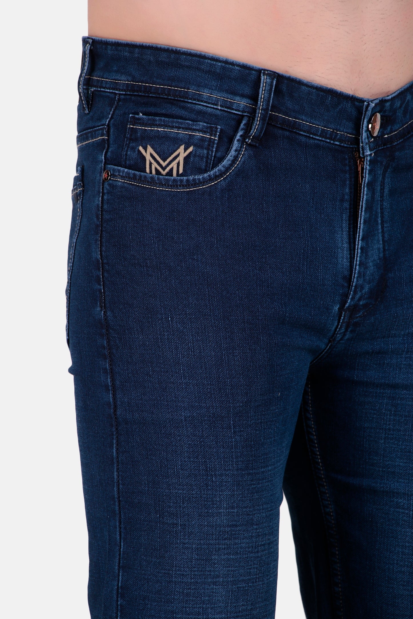 Mens Straight Fit Blue Jeans