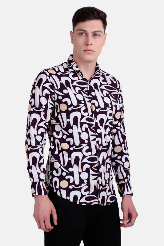 Men's Abstract Graphic Print Shirt