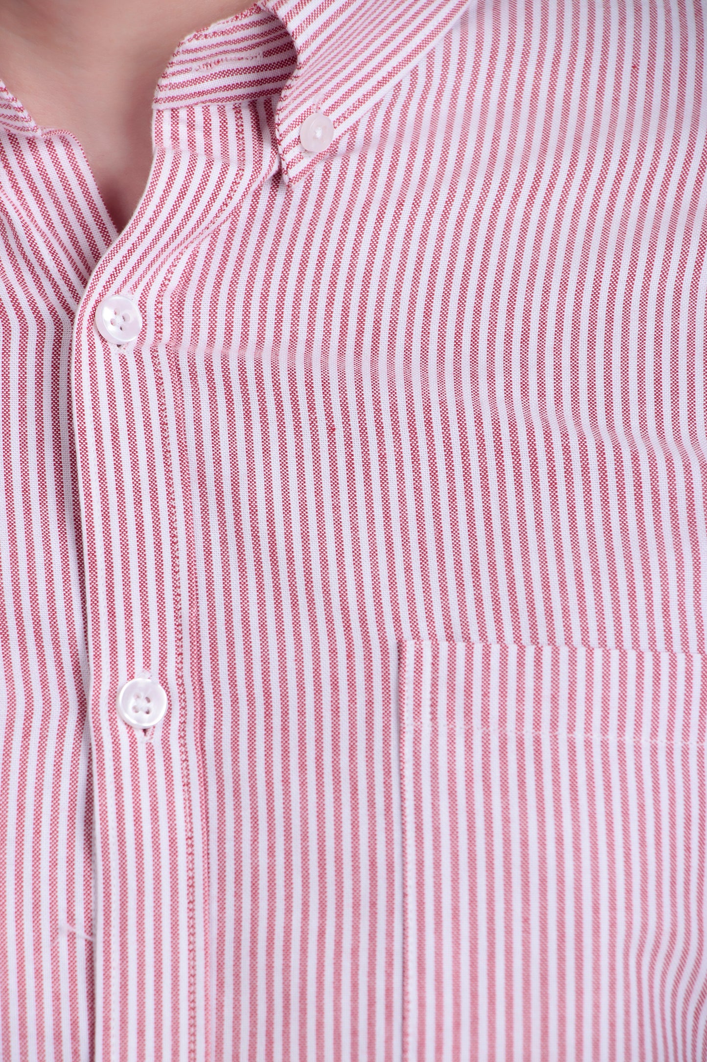 Men’s Slim Fit Striped Casual Shirt – Pink & White