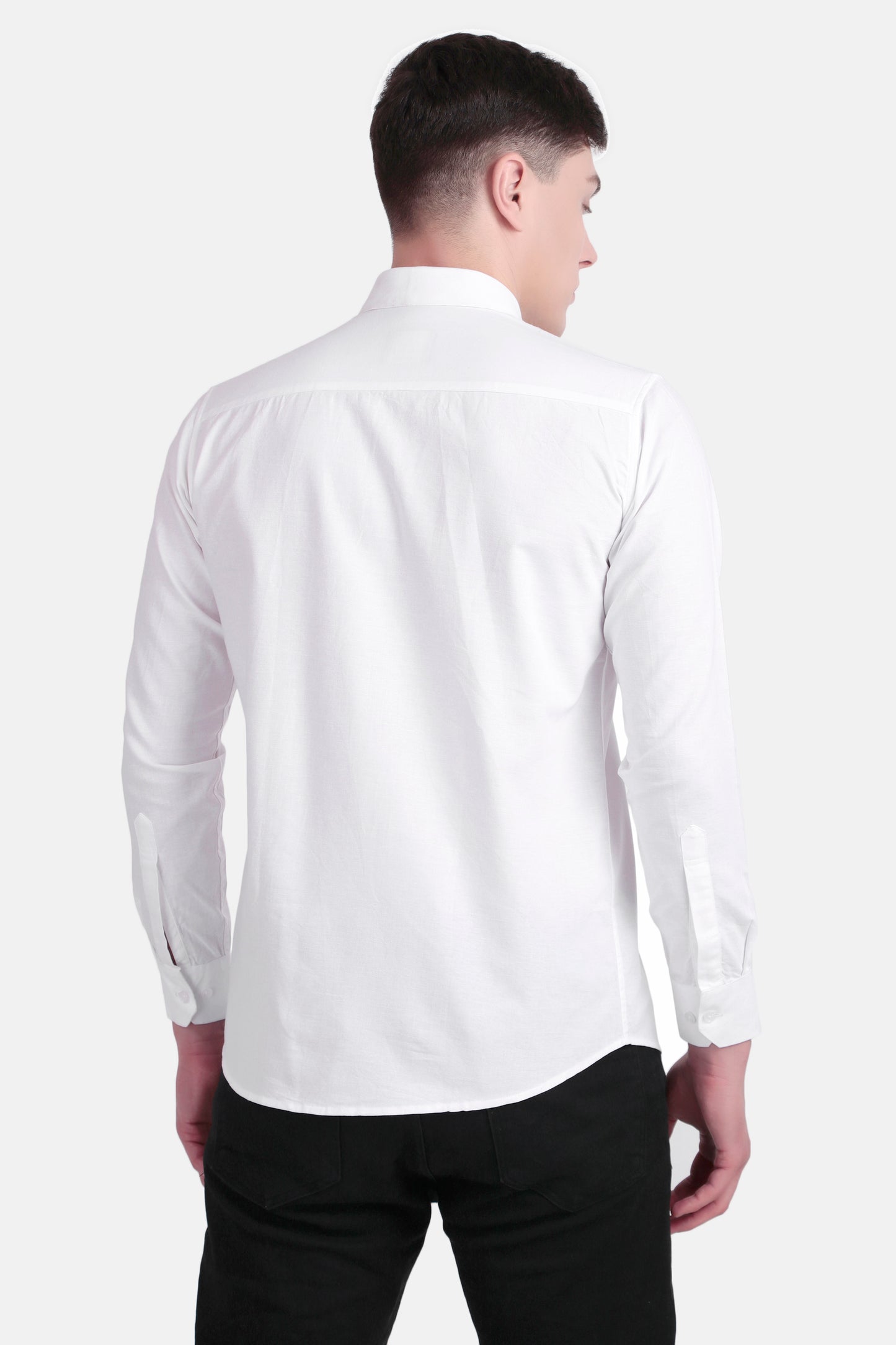 White Solid Cotton Shirt