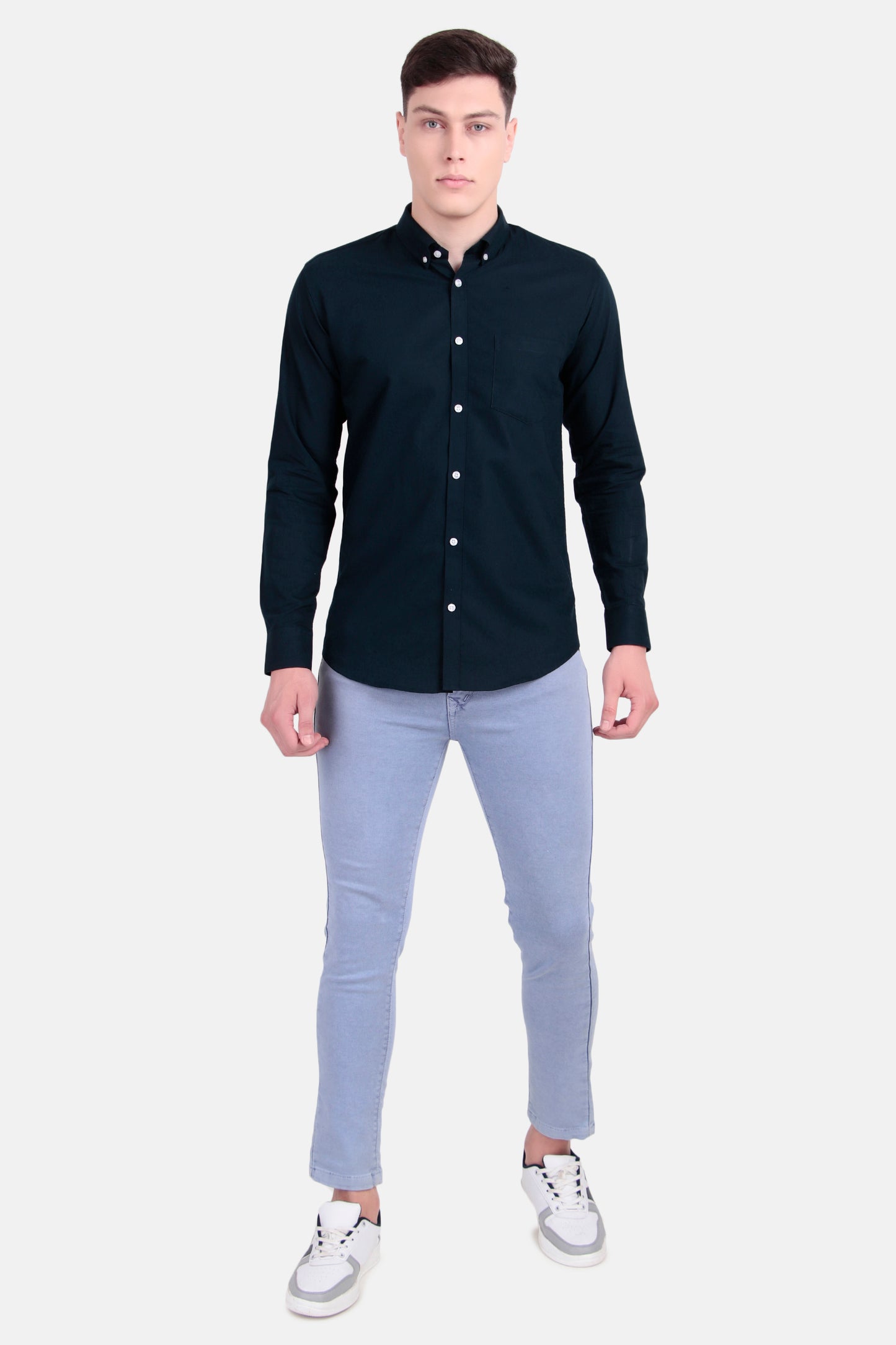 Men's Navy Blue Cotton Shirt