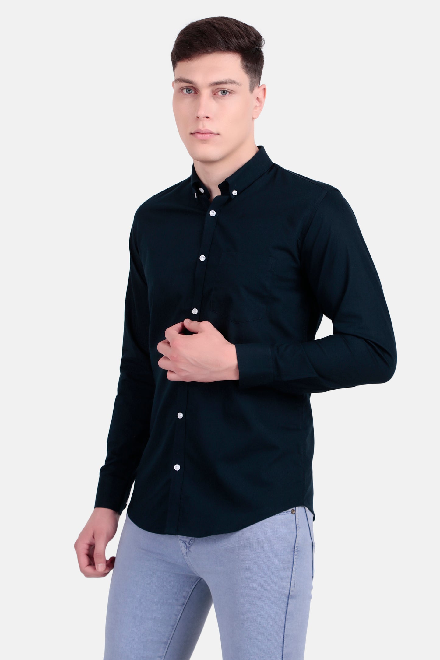 Men's Navy Blue Cotton Shirt