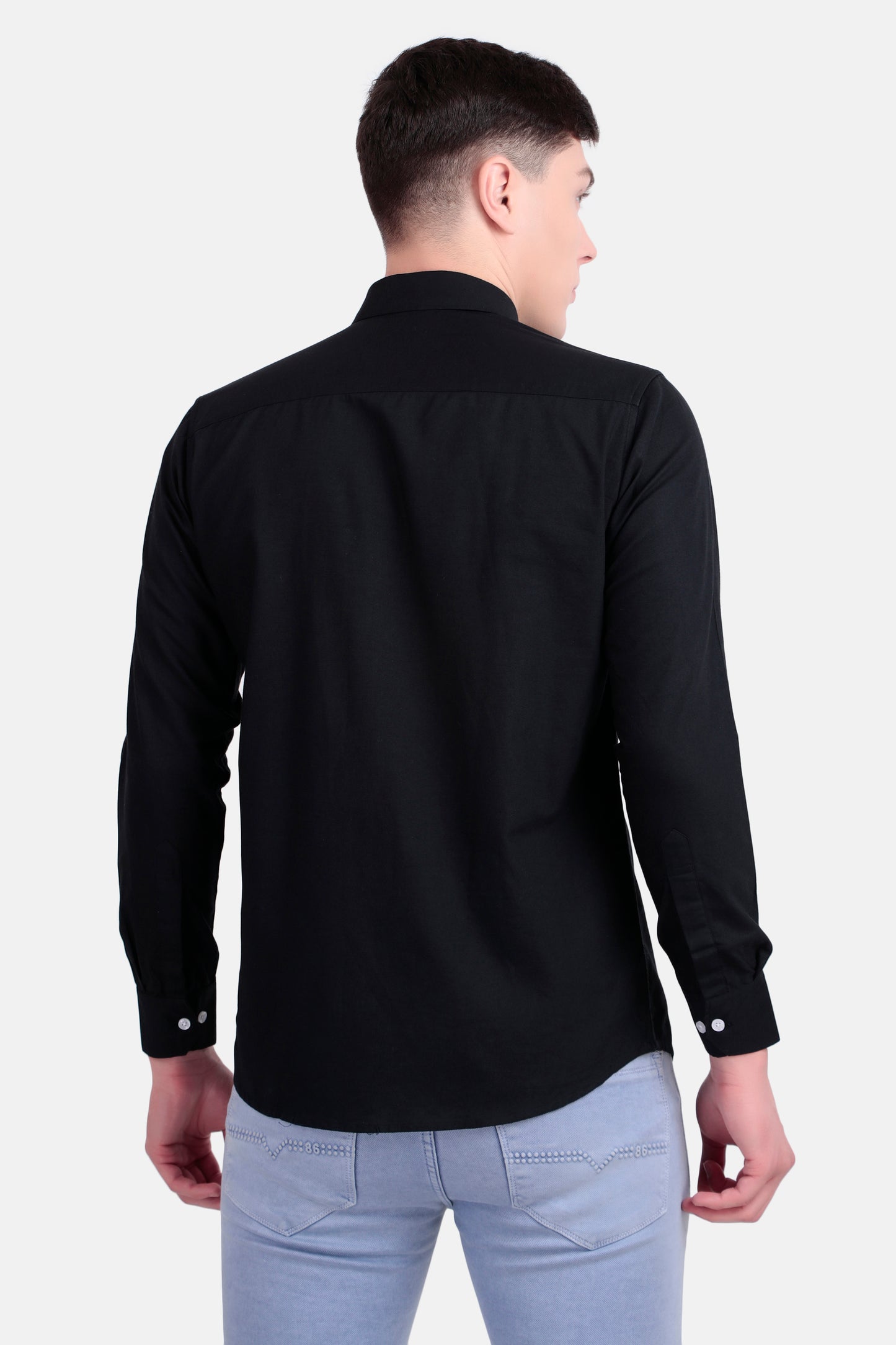 Mens Black Cotton Shirt