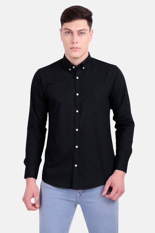 Mens Black Cotton Shirt
