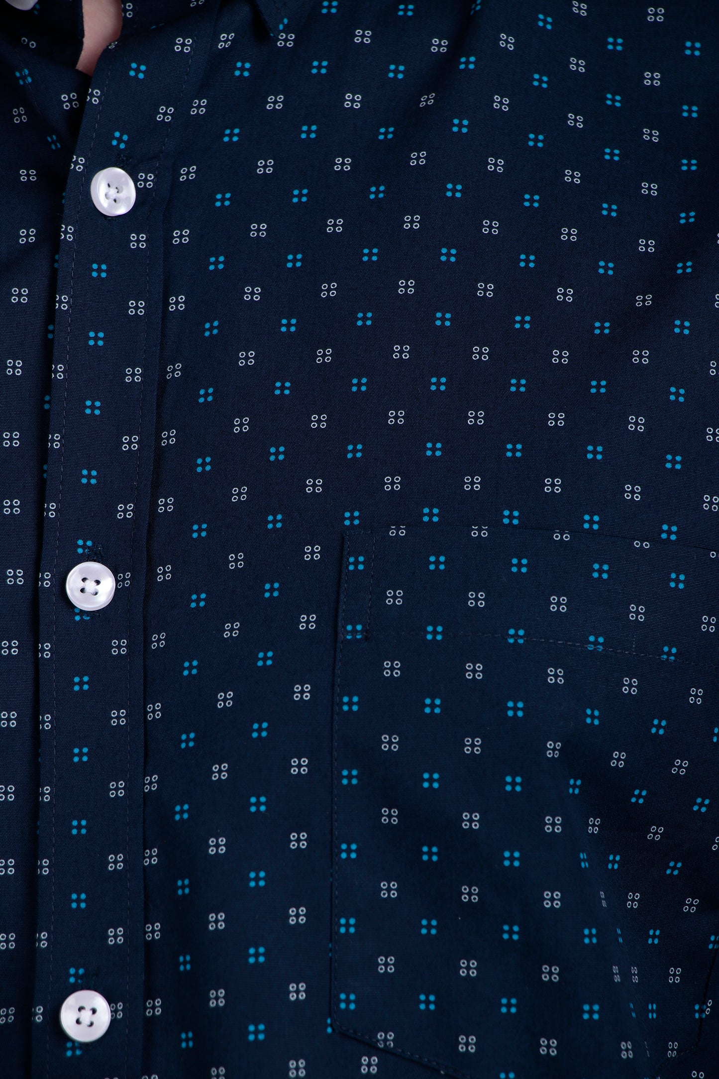 Men's Slim Fit Printed Cotton Shirt – Navy Blue